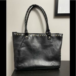 Patricia Nash black leather bag with antique hardware